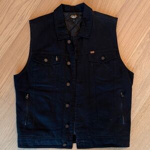 Men's Black Denim Vest
